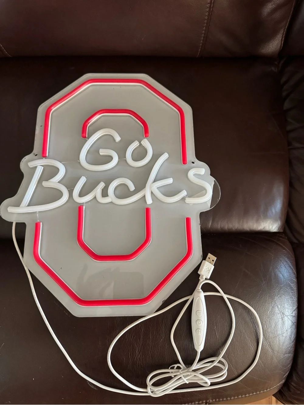 Ohio Buccaneers Go Bucks LED Neon Wall Sign - White and Red